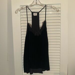 Cami NYC Black Lace-Trim Velvet Tank